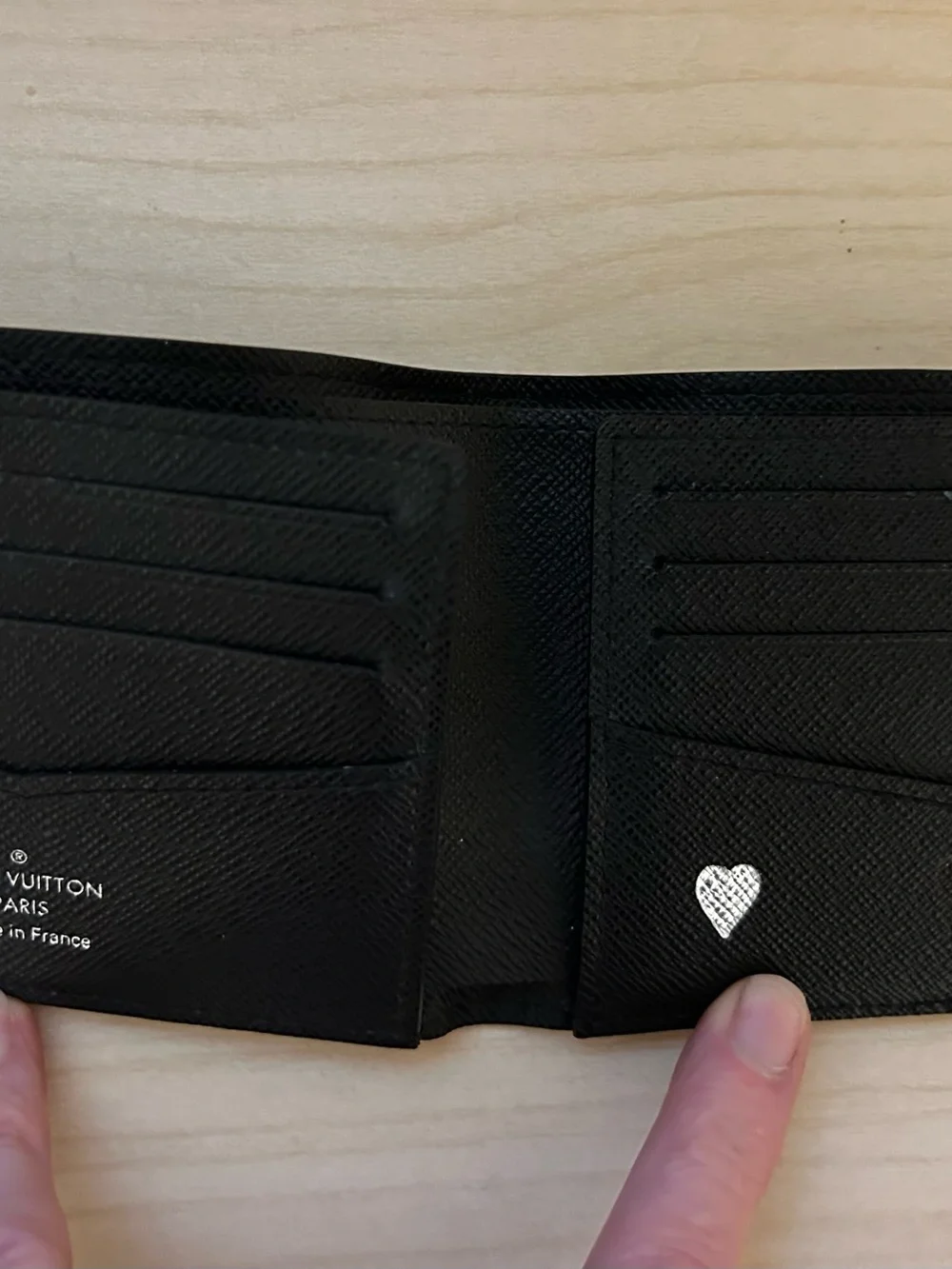 Louis Vuitton  Black Epi Leather  slim men’s Wallet new in box